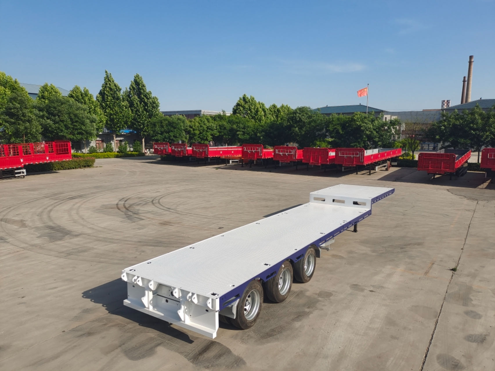 3 Axles Heavy Duty Drop Deck Lowbed Lowboy Semi Trailer