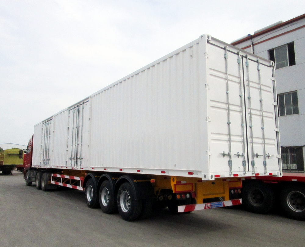 3 Axles Grain/Cargo Dry Van Box Truck Curtainsider Semi Trailer